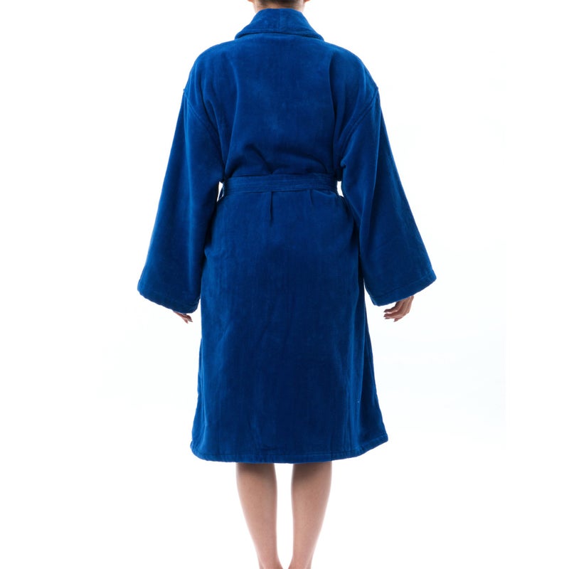 Alpine Swiss Blair Womens Cotton Terry Cloth Bathrobe Shawl Collar Velour Spa Robe BLU LXL - Image 5